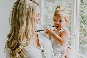 The Austin- Black Teething Necklace