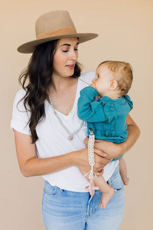 The Sheppard- Grey Teething Necklace