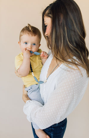 The Nathan- Black Teething Necklace