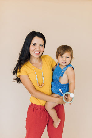 The Austin- Grey Teething Necklace