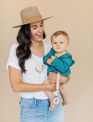 The Harrison Teething Necklace- Moonstone