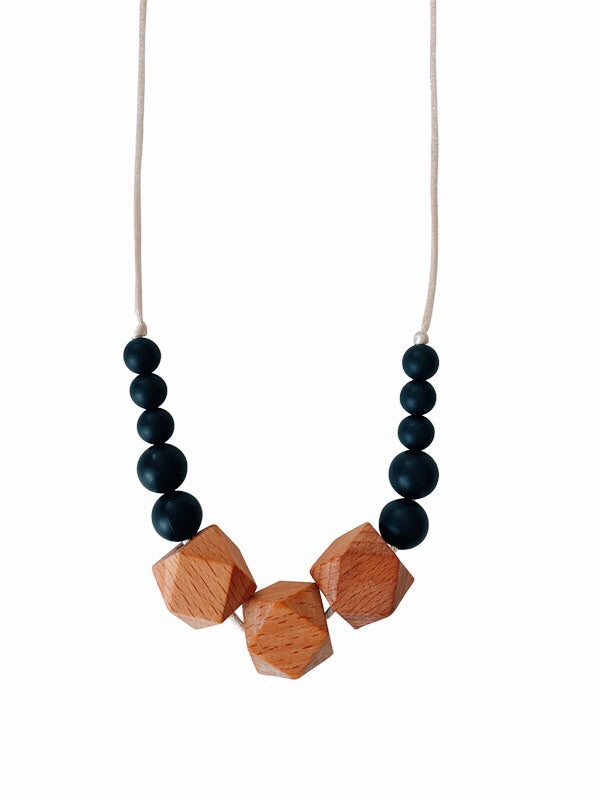 The Easton- Black Teething Necklace