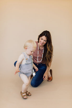 
            
                Load image into Gallery viewer, The Sheppard- Moonstone Teething Necklace
            
        